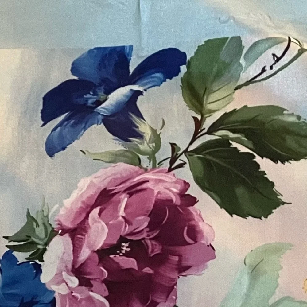 Amalfi Coast Silk Blend Floral Square Scarf NWOT